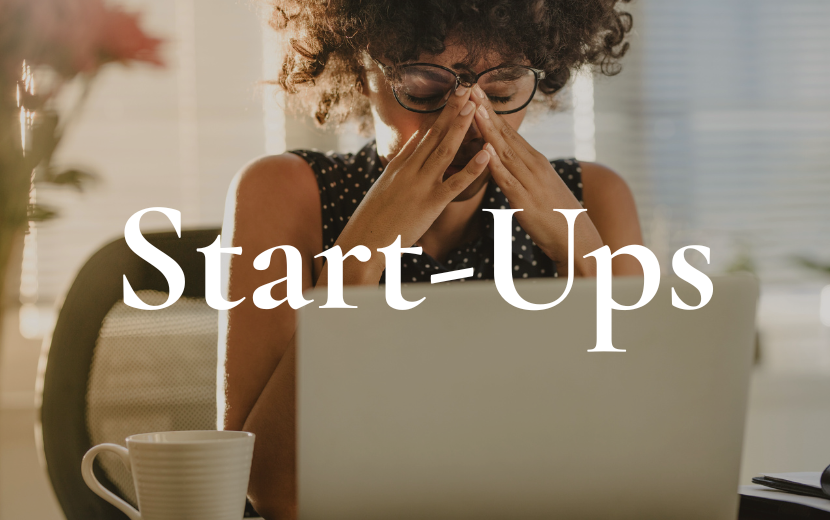 Marketing for Start-Ups at No.17 visual stressed business woman at laptop